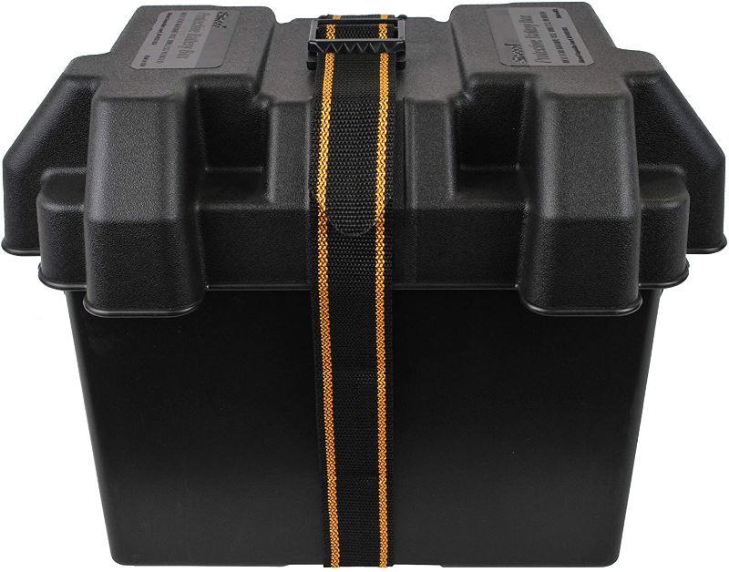 Photo 1 of Attwood 9069-1 Standard Acid-Resistant Series 24 Non-Vented Marine Boat Battery Box, Black
