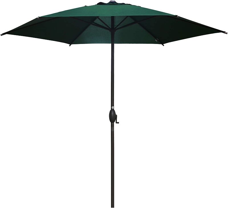 Photo 1 of Abba Patio 9ft Patio Umbrella Outdoor Umbrella Patio Market Table Umbrella with Push Button Tilt and Crank for Garden, Lawn, Deck, Backyard & Pool, Green
