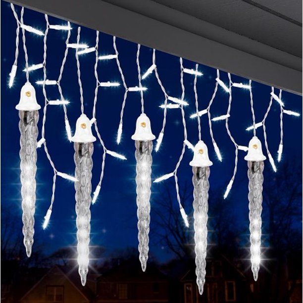 Photo 1 of 75-Light White Shooting Star Icicle LED String Light with Cascading Lights Christmas Decoration