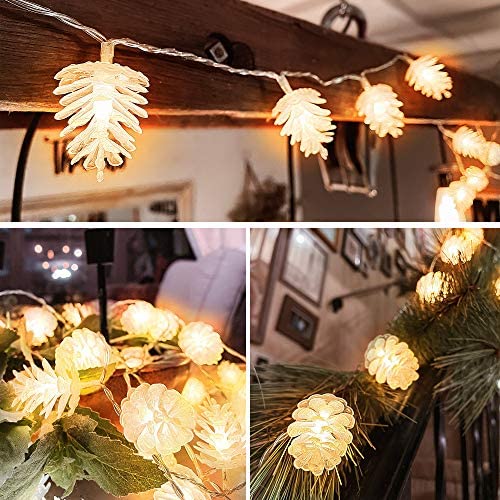 Photo 1 of Christmas Lights Christmas Indoor Decorations Pinecone String Lights with 50 Warm White LEDs Battery Operated
