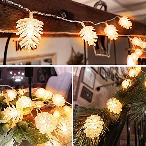 Photo 1 of Christmas Lights Christmas Indoor Decorations Pinecone String Lights with 50 Warm White LEDs Battery Operated
