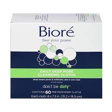 Photo 1 of Biore Daily Deep Pore Cleansing Pre Moistened Cloth, 60 Ea, 3 Pack
