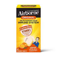 Photo 1 of Airborne Immune Support Chewable Tablets with Vitamin C & Zinc - Citrus - 96ct---exp 03-2022
