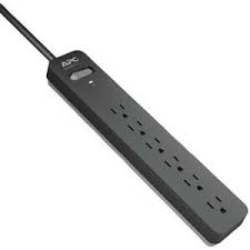 Photo 1 of APC PE66 6-Outlet SurgeArrest Surge Protector, 6ft Cord (Black)
