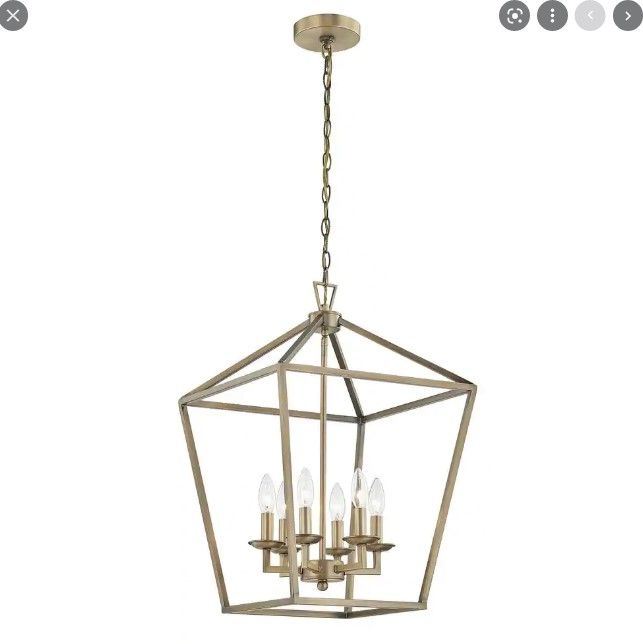 Photo 1 of 6-Light Soft Gold Lantern Drum Chandelier