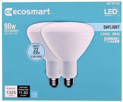 Photo 1 of EcoSmart 90-Watt Equivalent BR40 Dimmable Energy Star LED Light Bulb Daylight (2-Bulbs)
