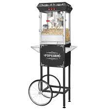 Photo 1 of Great Northern Popcorn Black 8 oz. Ounce Foundation Vintage Style Popcorn Machine and Cart
