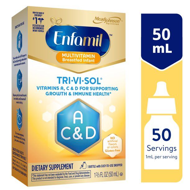 Photo 1 of Enfamil Tri-Vi-Sol Vitamin A, C & D Multi-Vitamin Drops for Infants, Supports Growth & Immune Health, 50 mL Dropper Bottle--- exp01-mar-2022
