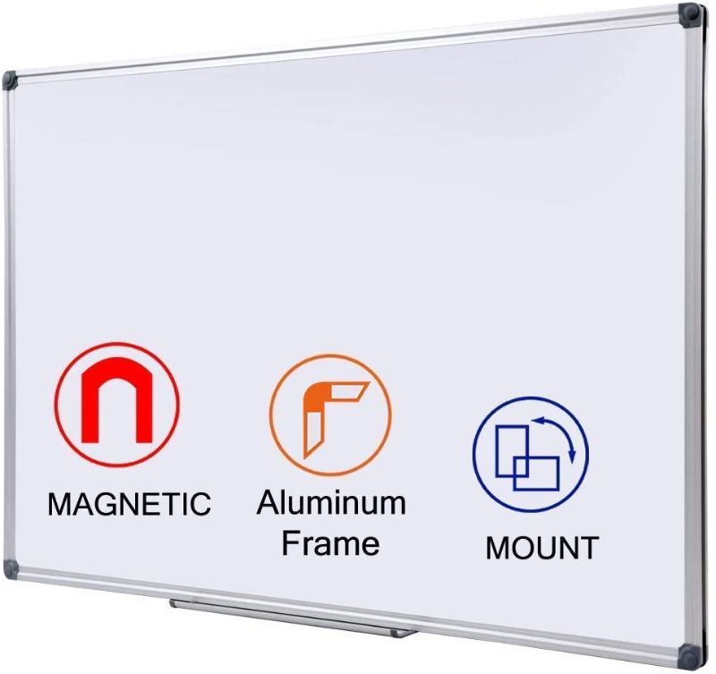 Photo 1 of 48 x 36-in Magnetic Dry Erase Board with Pen Tray| Aluminum Frame Portable Wall Large Whiteboard Message Presentation Board for Office & Classroom