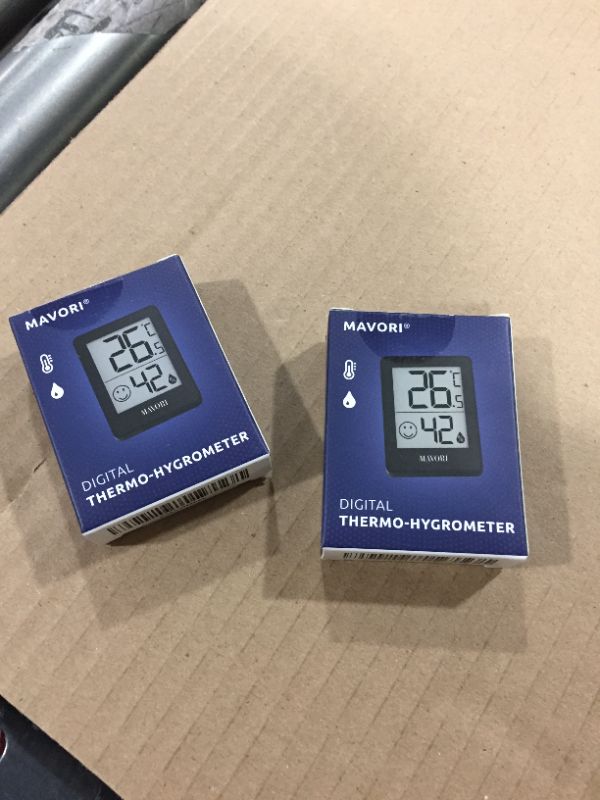Photo 2 of 2 PACK!!! MAVORI Indoor Thermometer Digital Hygrometer with Precise Measured Values Humidity Gauge Room Thermometer for Home with Accurate Temperature Humidity Monitor for Greenhouse, Office, Plant, Basement
