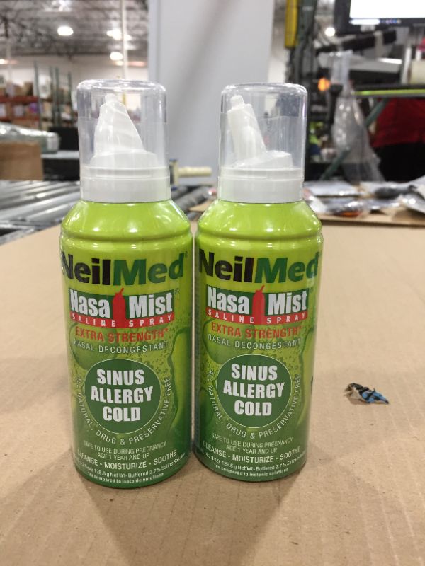 Photo 2 of 2 PACK!!! NeilMed NasaMist Hypertonic Extra Strength Saline Spray,Green 4.2 fl oz 
BB 04 2023 