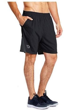 Photo 1 of BALEAF Men's 7" Running Shorts with Mesh Liner Zipper Pocket for Athletic Workout Gym MEdium