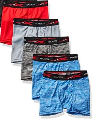 Photo 1 of Hanes Boys' Breathable Tagless Boxer Brief, 5-Pack Small