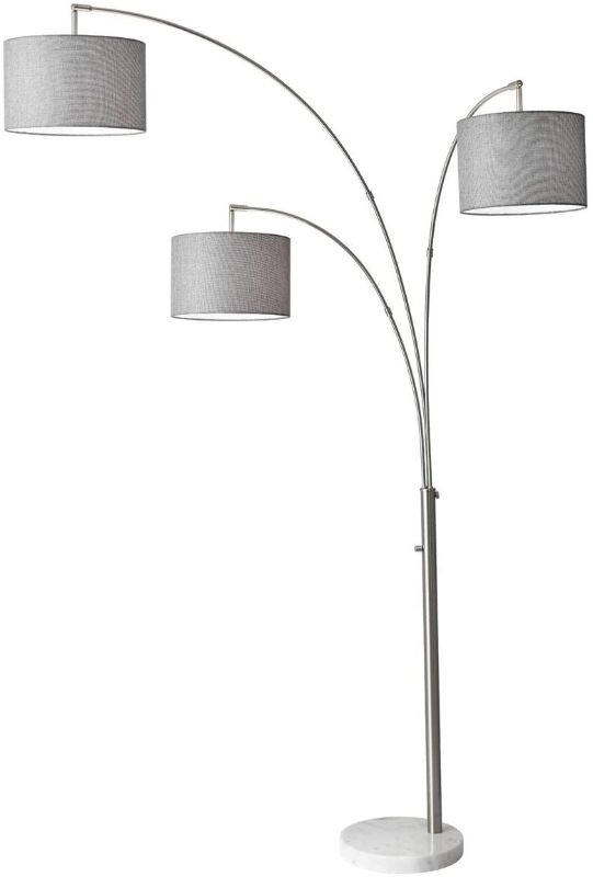 Photo 1 of Adesso 4250-22 Bowery Arc 3-Light Floor Lamp, Steel, Smart Outlet Compatible, 83" & 4305-22 Trio 3-Light Floor Lamp, 68" Height, Smart Outlet Compatible