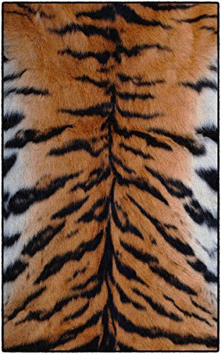 Photo 1 of Barcode for Brumlow Mills Animal Print Pattern Area Rug for Living Room, Dining, Kitchen, Bedroom, Doorway, and Contemporary Home D cor, 3'4" x 5', Tiger
