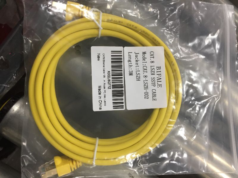 Photo 3 of CAT8 Ethernet Cable 6ft, BIFALE SSTP Cat8 Cable 26AWG, LSZH Jacket, Cat8 LAN Network Cable 40Gbps, 2000Mhz, Heavy Duty Triple Shielded for Modem, Router, PC, Mac, Laptop
