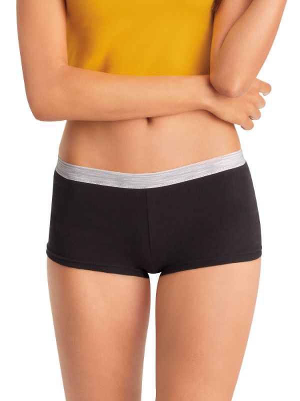 Photo 1 of Hanes Women's Sporty Cotton Assorted Boyshort Underwear, 6-Pack
size 9