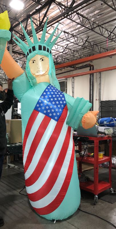 Photo 2 of Air Blown Inflatable 8' Patriotic Statue of Liberty Skin Color Yard Decoration