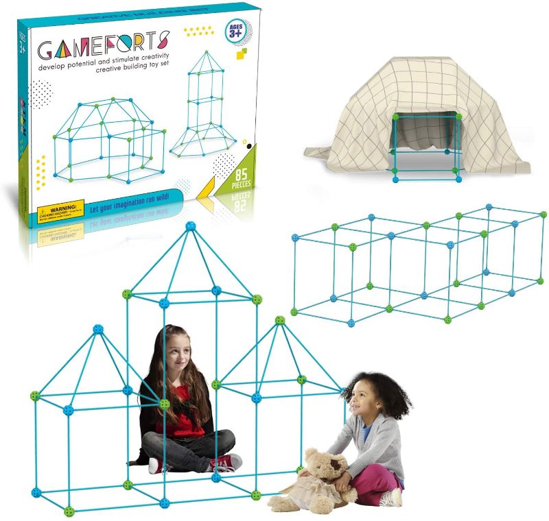 Photo 1 of 85pcs Game Fort for Kids-Creative Building Toy Set for 3+ Years Old Boys and Girls, Develop Potential and Stimulate Creativity

