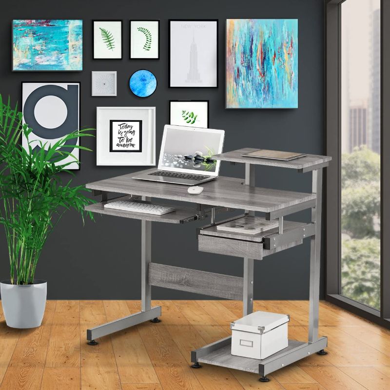 Photo 1 of Techni Mobili Complete Computer Workstation Desk, Gray
