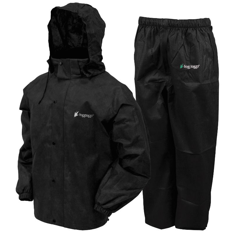 Photo 1 of Frogg Toggs All Sport Rain Suit, Black Jacket/Black Pants, Size Large
