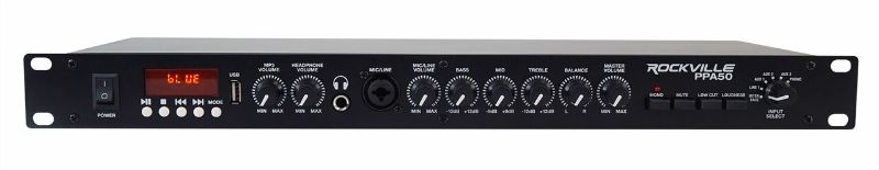 Photo 1 of Rockville PPA50 Preamp Pro 1U Pre-Amplifier W/Bluetooth/USB/Computer Interface