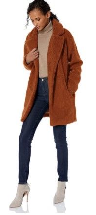 Photo 1 of Daily Ritual Women's Teddy Bear Fleece Oversized-Fit Lapel Coat
small