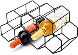 Photo 1 of Black Metal Wine Rack Freestanding, Tabletop Wine Rack Holder