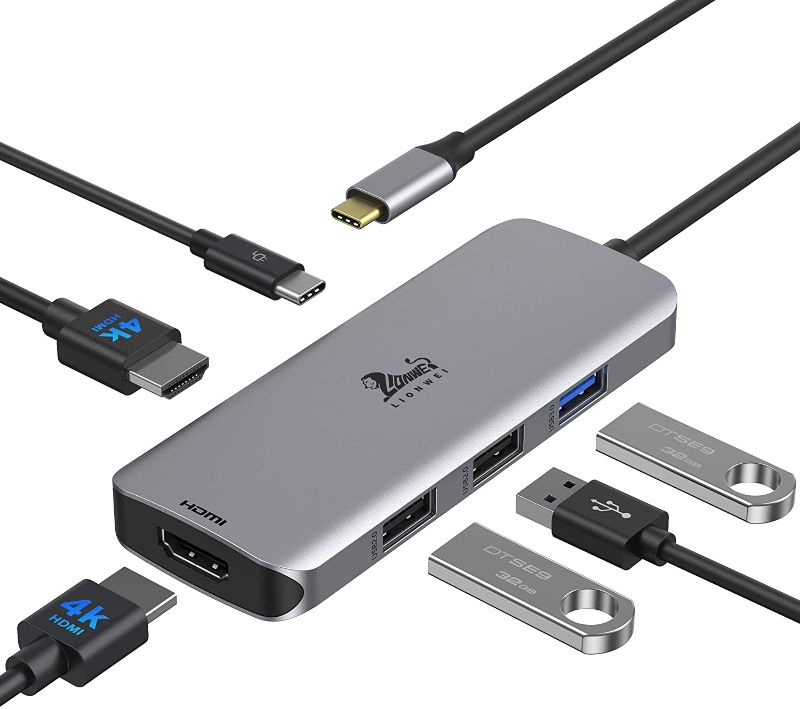 Photo 1 of USB C Hub Dual HDMI, USB C to Dual Monitors Adapter to Dual 4K HDMI, 3 USB, PD Charging Port, USB C Docking Station Dual Monitor for Dell XPS 13/15, Lenovo Yoga, HP x360 /Elitebook, etc
