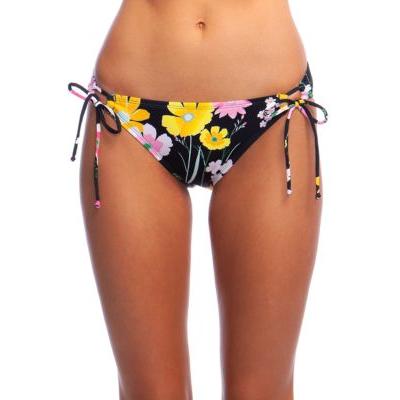 Photo 1 of Hobie Junior's Side Tie Hipster Bikini, Black//Flower Fields, Size Large
