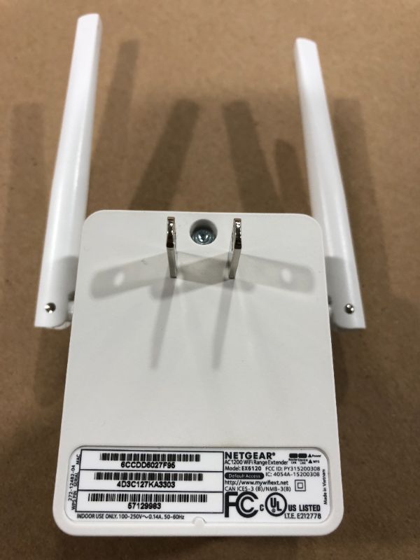 Photo 3 of NETGEAR Wi-Fi Range Extender EX6120 - Coverage Up to 1500 Sq Ft and 25 Devices with AC1200 Dual Band Wireless Signal Booster & Repeater (Up to 1200Mbps Speed), and Compact Wall Plug Design
