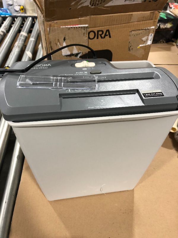 Photo 2 of Aurora AS810SD 8-Sheet Strip-Cut Paper, CD and Credit Card Shredder Basket
