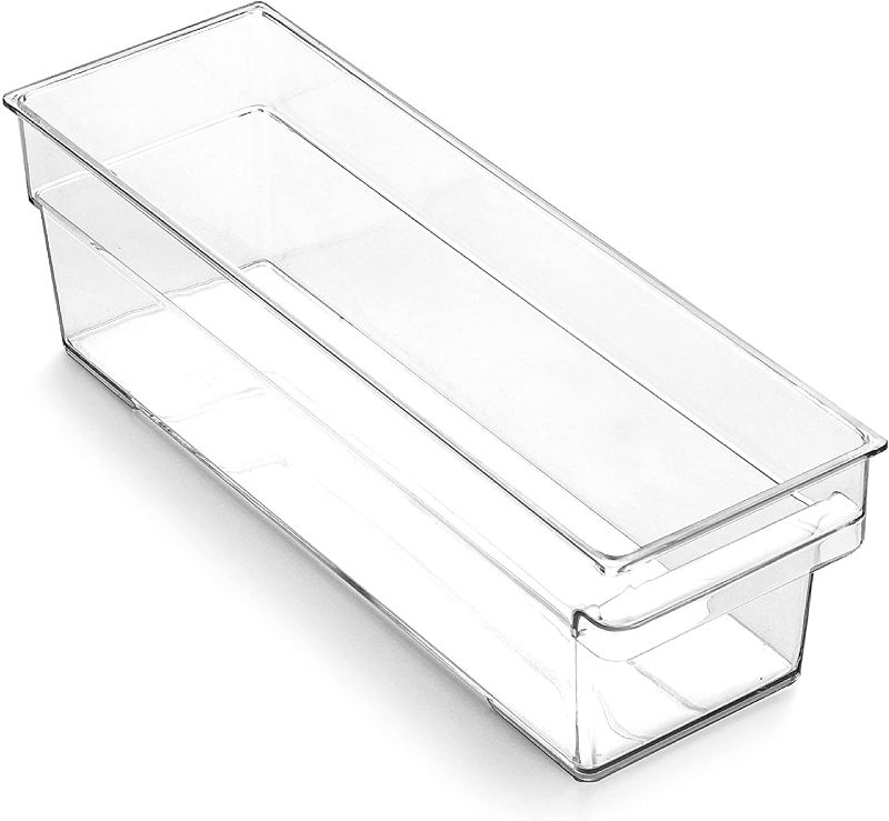 Photo 1 of BINO | Plastic Storage Bins, Small | THE HANDLER COLLECTION | Multi-Use Organizer Bins | Built-In Handle | BPA-Free | Pantry Organization | Home Organization | Fridge Organizer | Freezer Organizer 12.4''Lx3.9''Wx3.7'H