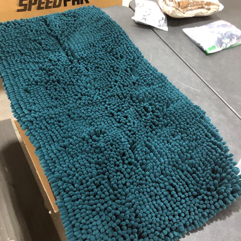 Photo 1 of  Original Luxury Bath Mat, 47 x 25 Inches, Soft and Comfortable, Large Size, Super Absorbent and Thick, Non-Slip, Machine Washable, Perfect for Bathroom, Peacock Blue