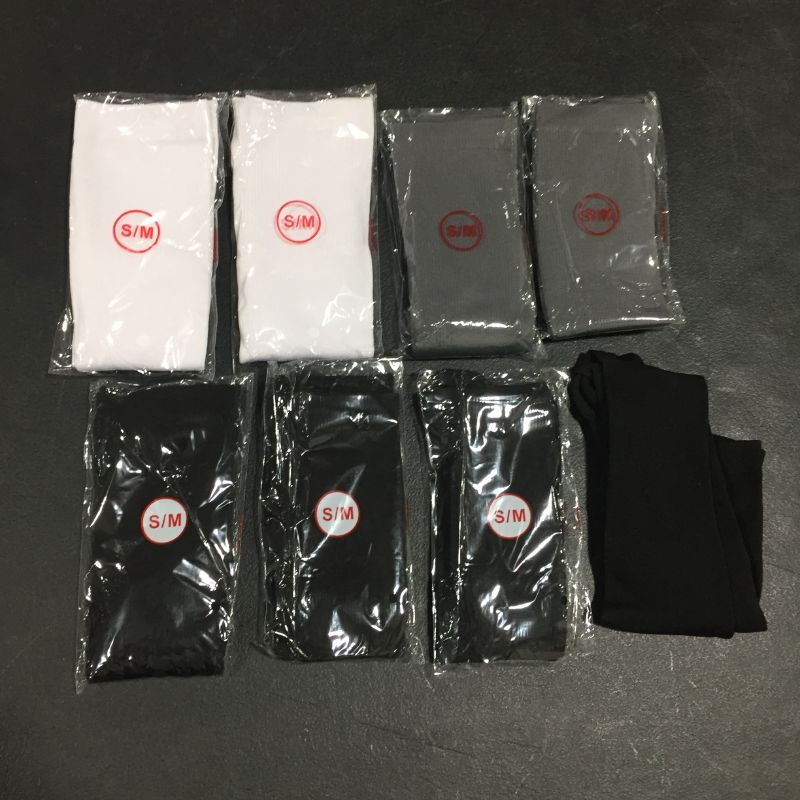 Photo 1 of compression socks 8 pack 4black, 2white 2grey small/medium