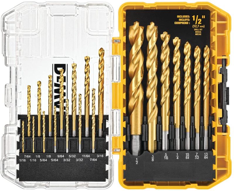 Photo 1 of DEWALT Titanium Drill Bit Set, Pilot Point, 21-Piece