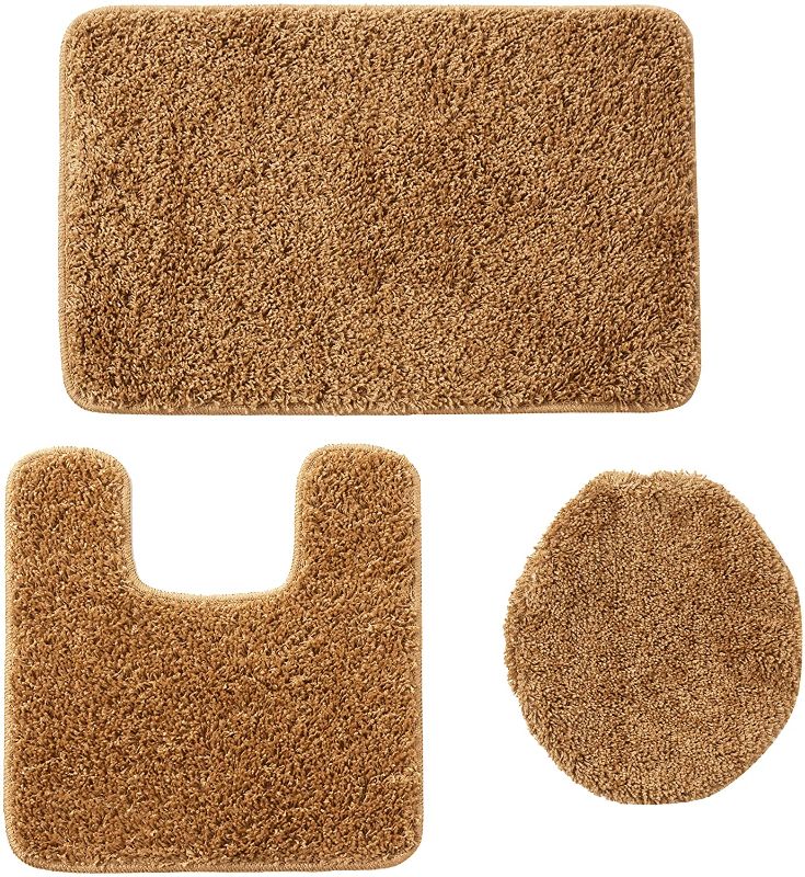 Photo 1 of bathroom rug set 3 piece gold