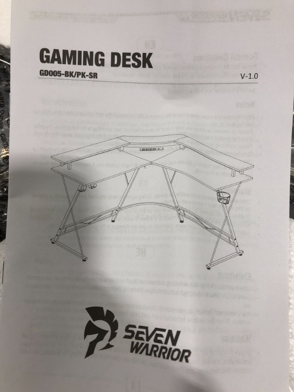 Photo 3 of Seven Warrior Gaming Desk 50.4” with LED Strip & Power Outlets, L-Shaped Computer Corner Desk Carbon Fiber Surface with Monitor Stand, Ergonomic Gamer Table with Cup Holder, Headphone Hook, Black