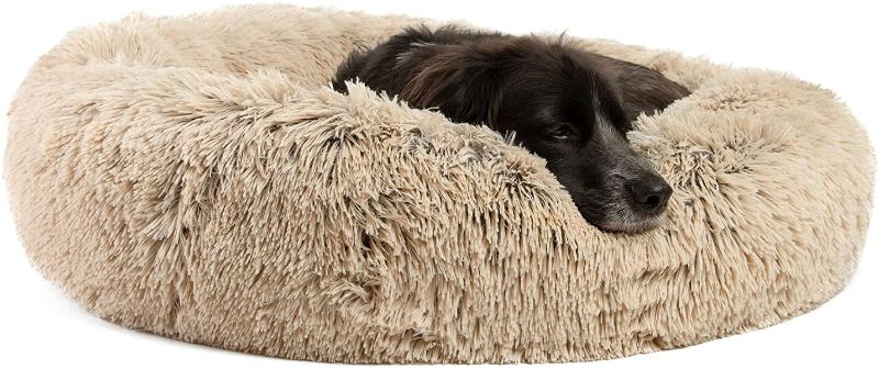 Photo 1 of Best Friends by Sheri The Original Calming Donut Cat and Dog Bed in Shag or Lux Fur, Machine Washable, High Bolster, Multiple Sizes L