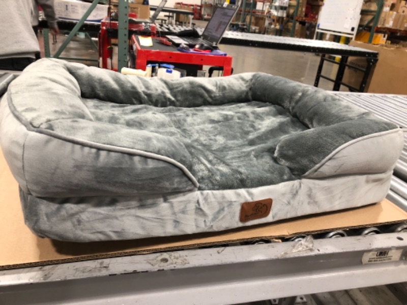 Photo 1 of Bedsure Orthopedic Dog Bed, Bolster Dog Beds for Medium Dogs - Foam Sofa with Removable Washable Cover, Waterproof Lining and Nonskid Bottom Couch