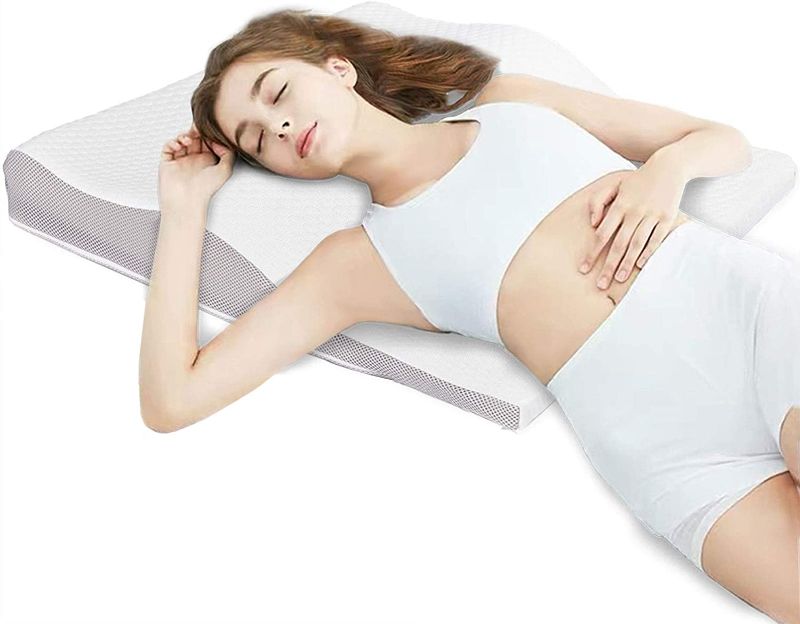 Photo 1 of Mixbeauty Cervical Pillow Contour Memory Foam Pillow, Neck Support Orthopedic Ergonomic Pillow Side Sleeper with Adjustable Height Removable Pads
