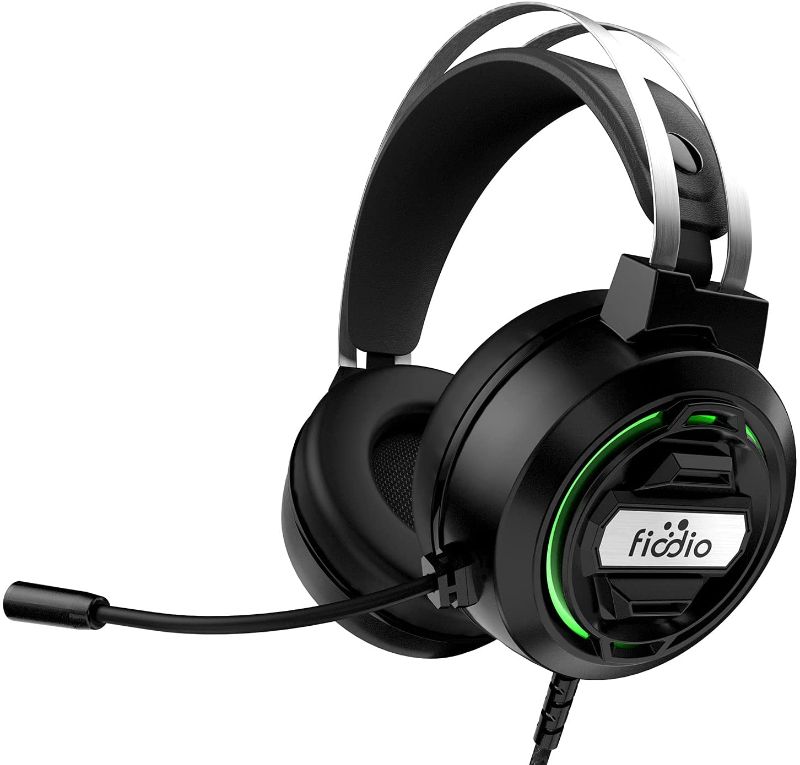 Photo 1 of Fiodio Gaming Headset with Surround Sound Stereo for Xbox One PC Switch Tablet, Noise Cancelling Over Ear Headphones with Mic LED Light
