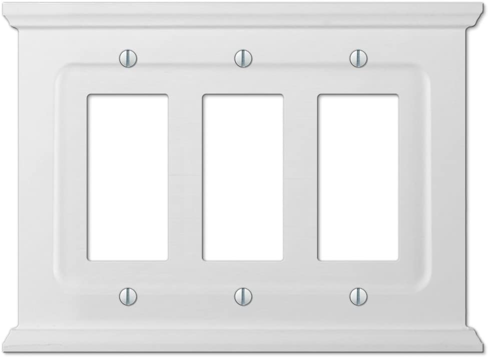 Photo 1 of Amerelle 178RRRW Mantel Wallplate, 3 Rocker, White
