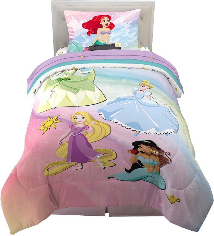 Photo 1 of Franco Kids Bedding Super Soft Microfiber Comforter and Sheet Set, 4 Piece Twin Size, Disney Princess
