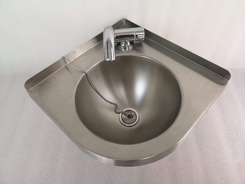 Photo 1 of Boat Caravan RV Triangular Stainless Steel Sink 305x305x130mm GR-596 (With drain)