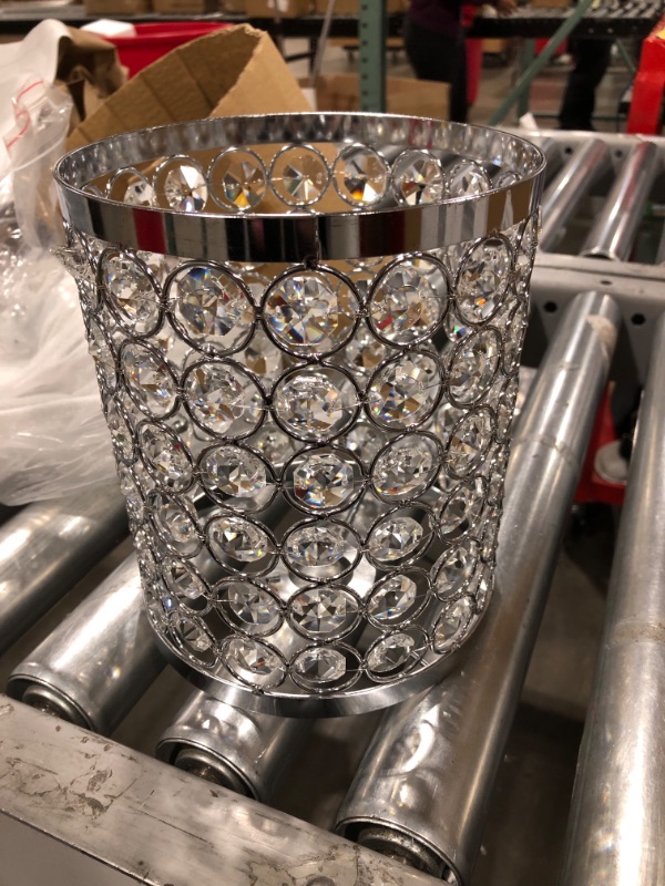 Photo 2 of Cylinder Chrome Crystal Vanity Light Shade set of 2