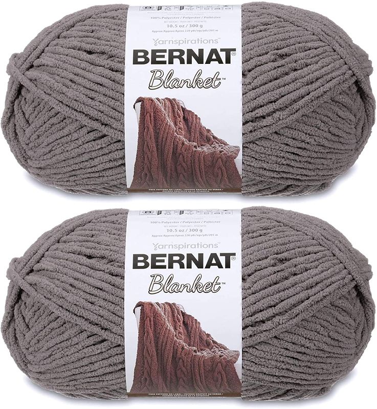 Photo 1 of Bernat Blanket Big Ball Yarn (2Pack) Dark Grey 161110-10044
