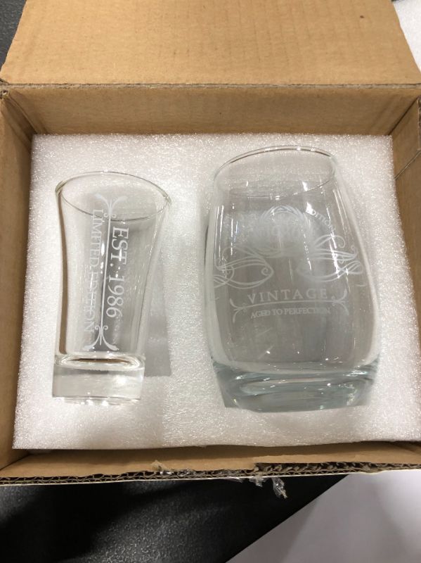 Photo 2 of 1991 31st Birthday Gifts For Men & Women 13 oz Whiskey Glass and 2 oz Shot Glass, 31st Birthday Decorations for Men, Funny Present Ideas for Her, Wife, Mom, Coworker, Best Friend, Anniversary Man Guys
