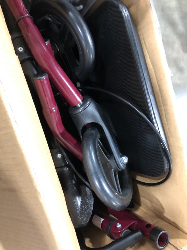 Photo 2 of Medline Steel Rollator Walker Burgundy 350 lbs Capacity