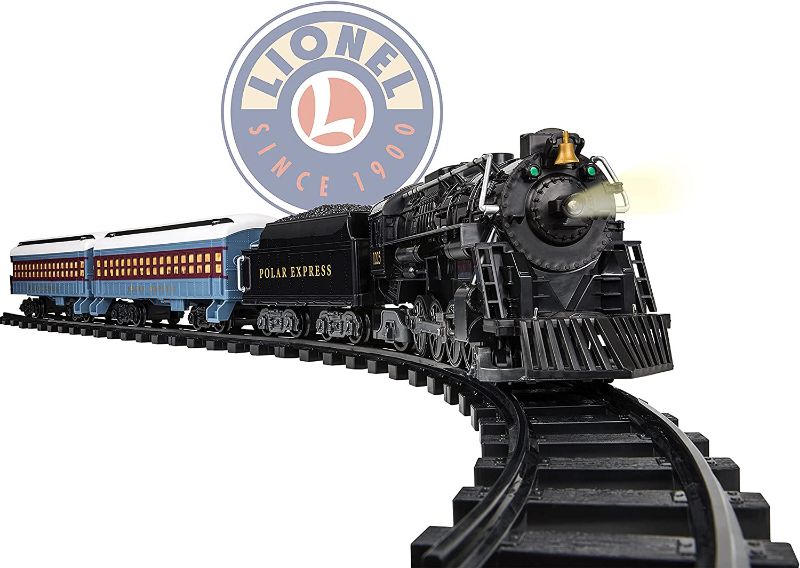 Photo 1 of Lionel The Polar Express Ready-to-Play Set, Battery-Powered Berkshire-Style Model Train Set with Remote , Black